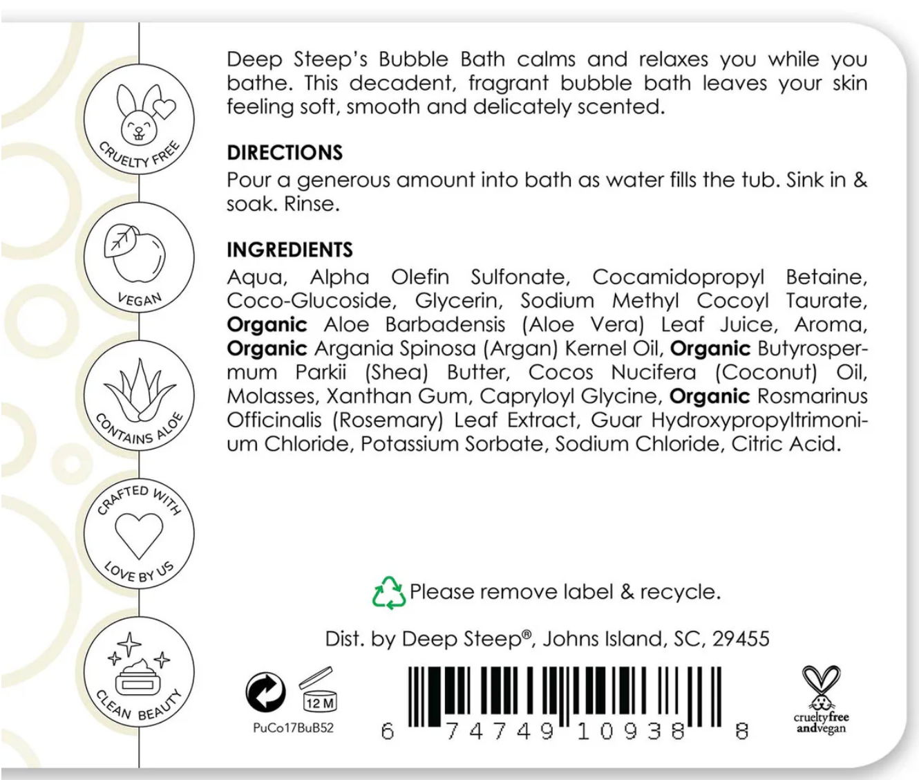 deep steep coconut bubble bath - splashy sand